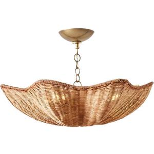 American Style Retro Pendant Lighting Coastal Farmhouse Large Hanging Lamp Rattan Pendant Light Fixture Ceiling with Antique Pendant Chain for Bathroom Ceiling,Dining,Bedroom,Entryway