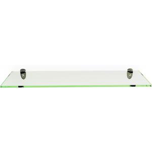Bathroom Shelve, 4-3/4" x 18" - 3/8 Inch Thick Floating Shelve with 2 Free Chrome Brackets and Screws For Bathroom and Kitchen by Fab Glass and Mirror (Clear)