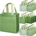 Sweetude 16 Pcs Sage Green Gift Bags with Handles Reusable Easter Goodie Bag for Wedding Birthday Baby Shower Mothers Day