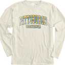 Blue 84 NCAA Unisex-Adult NCAA Officially Licensed Long Sleeve T-Shirt Ivory Dyed Ringspun Vintage (White, S)