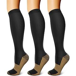 3 Pack Copper Compression Socks - Compression Socks Women & Men Circulation - Best for Medical,Running,Athletic XL