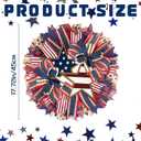 17.7 Inch Patriotic Wreaths for Front Door 4th of July Fourth Garland Memorial Day Wreaths American Flag Independence Day Garland for Indoor Outdoor Door Wall Holiday Decor Home
