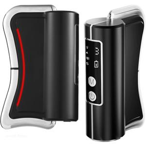 Heated Muscle Scraper Massage Tool,4 in 1 Electric Fascia Knife Gua Sha Tool for Whole Body Relaxation & Skincare with Light-Care 4 Modes 3 Levels, for Deep Tissue-Black