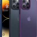 TORRAS Shockproof for iPhone 14 Pro Case, [3X Military-Grade Drop Tested & Slim Silky Feel] Translucent Hard Back with Silicone Protective Anti-Fingerprint Anti-Scratch Phone Case Guardian, Black