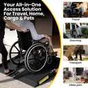 2FT Portable Wheelchair Ramp with Quick-Lock, Black Seamless Non-Slip Aluminum Folding Handicap Ramp,Threshold Ramp for Doorways, Wheel Chair Ramp for Home Steps, Loading Dock Plates
