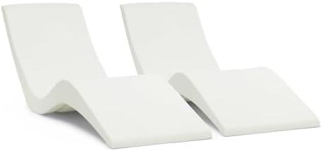 Aqua Outdoors Pool Chaise Lounge Chair for Ledge & Shelf, Water-Weighted Pool Lounger for Depths Up to 9”, No Screw Plugs & Tools Needed, Classic White Ledge Lounger,