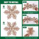 2 x Hommtina 8 PCS Snowflake Decorations, Glitter 3D Snowflake Christmas Decor, Tabletop Centerpiece Winter Wonderland Decorations for Christmas Party (White, Light Rose Gold, Rose Gold)
