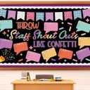 Staff Shout Out Bulletin Board Decorations Throw Staff Shout Out Like Confetti Bulletin Board Set with 20 Appreciation and Recognition DIY Craft Cutouts for School Classroom Office Wall Decor Supplies
