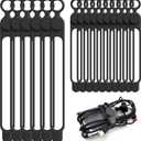 Silicone Cable Ties Cord Organizer for Cable Management, 16PCS 4.2" and 7.1" Reusable Cable Organizer Electronic Accessories for Home, Office, Kitchen, School, Travel (Black)