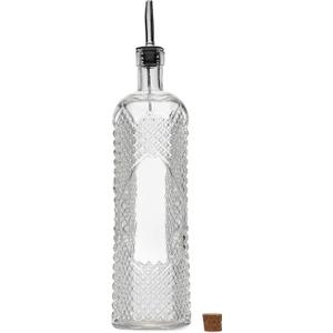 Large Clear Decorative Glass Bottle with Spout and Cork, 32oz, 1 Bottle - Design: Kristal (3in X 11.9in)