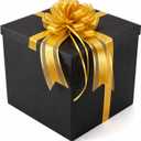 Kolldenn Extra Large Gift Box with Lid 20x20x20 Inches, Black Giant Gift Box for Gender Reveal Big Presents with Bows and Ribbons for Birthday Special Celebrations Anniversaries Wedding Party, 1 Count