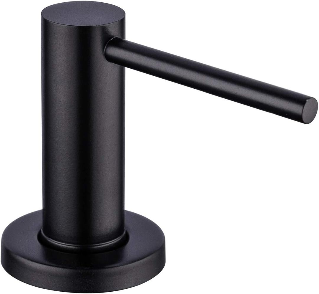 Matte Black Kitchen Sink Soap Dispenser GAPPO Countertop Pump Hand Lotion Built in Bottle Upgrade Stainless Steel Screw (With 17 oz bottle)