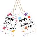 50Pcs Happy Father's Day Tags - 2.1x3.5 Inch Gift Tags for Father's Day with String - Colorful Gifts Labels for Gift Boxes, Beer Bottle, DIY Craft Party Favor Wrapping Supplies - A04