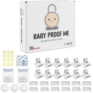 Pack of 12 Magnetic Baby Cabinet Locks for Child Safety with 3 Keys, 3M Adhesive Easy Installation, Baby Proofing Magnetic Locks for Cabinets and Drawers