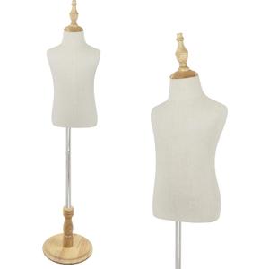 Child Mannequin for Clothing Display, Adjustable Kids Mannequin Torso with Wooden Base, 2-3 Years Old