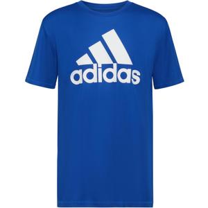 adidas Boys' Stay Dry Climalite Short Sleeve T-Shirt (Blue) Medium
