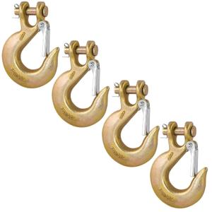 3/8" Clevis Slip Hook, G70 Tow & Winch Hooks with Safety Latch, Heavy Duty Forged Hook for Trailer, Transport, Lift & Pull, 18,000 lbs Capacity (4 Pack)