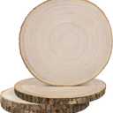 Prsildan 4 Pcs Large Natural Wood Slices, 10-11.5 Inches Unfinished Wood Centerpieces for Tables, DIY Round Wooden Circle Sign Crafts for Wedding Party Dcor