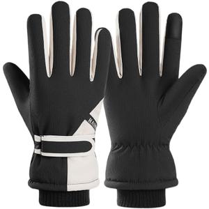 Eohak Winter Ski Gloves for Men and Women Windproof Cold Weather Thermal with Touchscreen Fingers for Outdoor Sports (One Size, Black)