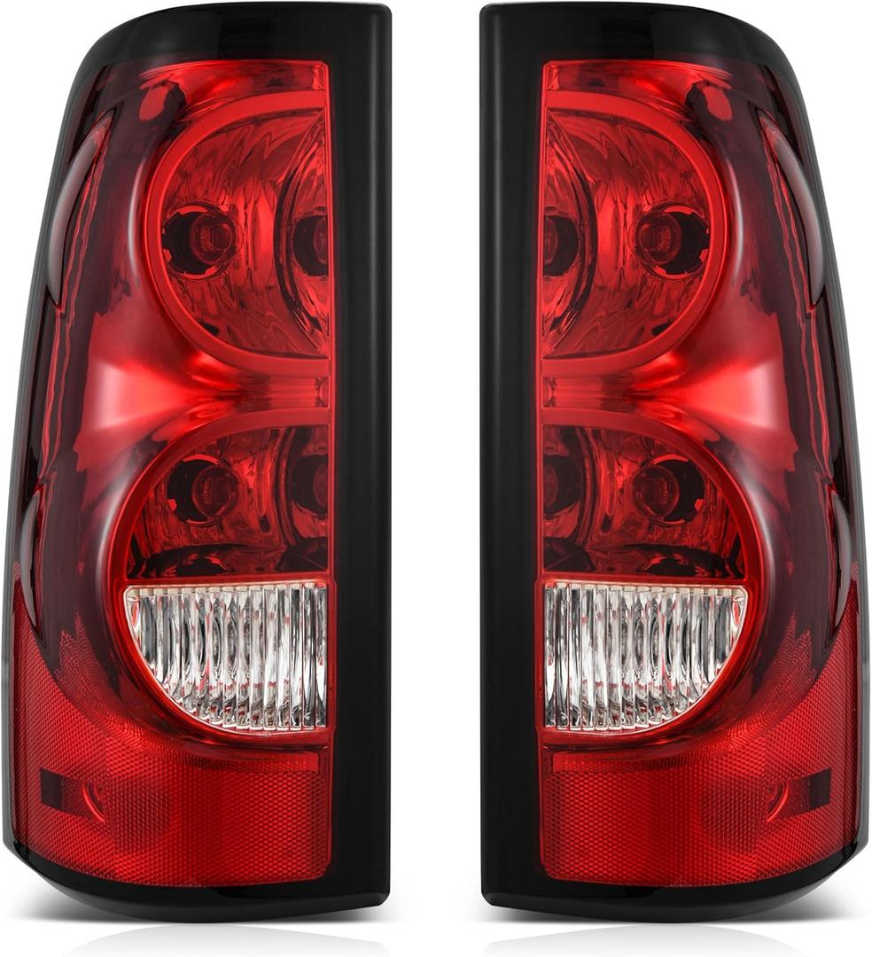 AUTOSAVER88 Tail Lights Assembly Compatible with 2003-2006 Chevy Silverado 1500 2500 1500HD 2500HD / 04-06 Silverado 3500/2007 Silverado with Classic Body Style, Replacement OE Taillights (Red Lens-Pair)