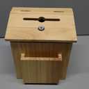 ZENFUN Wooden Suggestion Box with 50 Free Suggestion Cards, Natural Pinewood Ballot Comment Box Donation Box with Locking Hinged Lid for Countertop or Wall Mounted, 8.6" x 6.8" x 10"