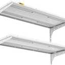 2 Tier 1.3x3ft Garage Shelving Wall Mounted, 15.6x36inch per Shelf Height Cassette Adjustable Floating Shelves, (White)