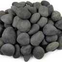 FANTIAN 40 lbs Bulk Black River Rocks for Landscaping, 3-4 Inch Mexican Beach Pebbles, Decorative Black Stones for Planters Garden Fish Tank Walkways and Outdoor Decorative Stones