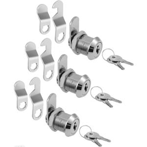 5/8" Cabinet Locks with Keys, Keyed Alike Cam Lock for Tool Box, Mailbox, RV Storage and Pickup Trucks, Zinc Alloy (3 Pack, 5/8 Inch)