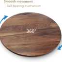 27 Inches Black Walnut Wood Lazy Susan Organizer, Solid Wooden Round Turntable, Rotating Tray for Table Top/Counter Top