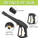 Bear Force Replacement Spray Gun with Extension Wand & M22-15 Connector, Compatible with Some of Ryobi, Greenworks, Craftsman, Kar-cher, SunJoe, Westinghouse, LWQ Electric Pressure Washer Max 1900 PSI