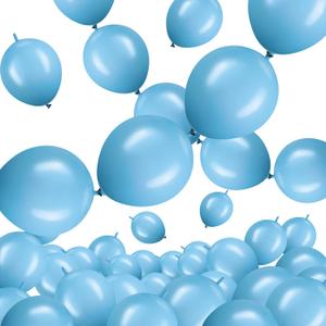 Meanplan 100 Pcs Link Balloon Linking Latex Connected Balloons Linkable for Easter Independence Day Carnival Wedding Party Decoration(10 Inch,Sky Blue)