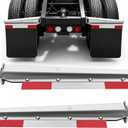 TIROL Stainless Steel Straight Spring Loaded Mud Flap Hanger Set 2.5" Bolt Spacing 30" Length with Aluminum Reflective Tapes fit for Semi Trucks, 1 Pair 2 Pcs