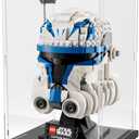 Choowin Acrylic Display Case for Lego Star Wars Helmet for Lego Captain Rex Helmet Thickened Clear Acrylic Display Cases for Collectibles Assemble Dustproof Display Box(Black Base) (5.9x5.9x9.8 inch / 15x15x25 cm)