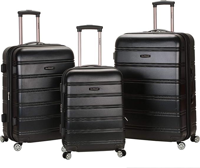 Rockland Melbourne Hardside Expandable Spinner Wheel Luggage, Champagne, 3-Piece Set (20/24/28)