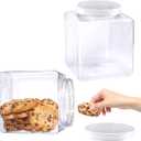 Plastic Jars With Lids, 2 Pack Plastic Gallon Containers With Lids Candy Containers For Candy Cookies (5.5 x 5.5 x 8.3 inches)
