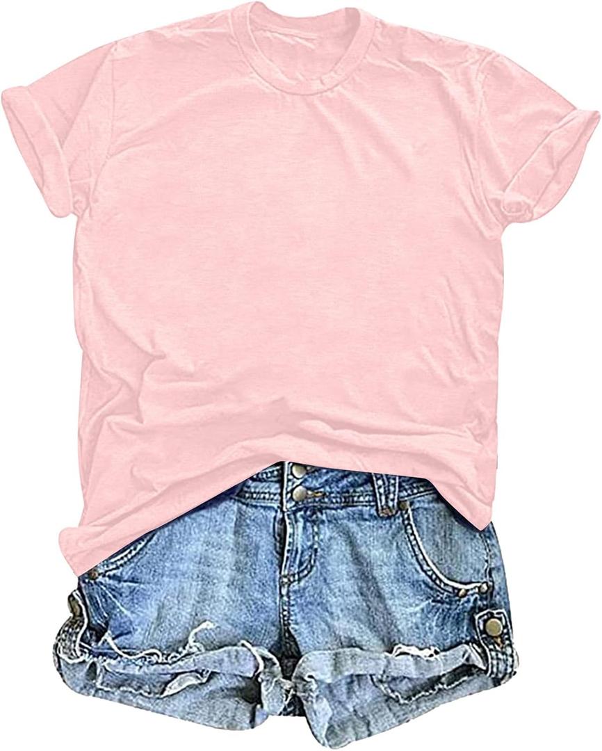 MNLYBABY Women Hawaiian Shirts Ohana Means Family Shirt Summer Beach Hawaiian Hibiscus Tropical Flower Tee Tops, Small, Pink (S)