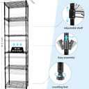 SUNLPH 6-Tier Wire Shelving Adjustable Shelves Unit Metal Storage Rack for Laundry Bathroom Kitchen Pantry Closet Organization (Black, 16.6" L x 11.4" W x 64.6" H)