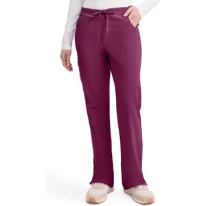 Dickies EDS Signature Scrubs for Women, Drawstring Cargo Pants for Women in Soft Brushed Poplin 86206 (Large Tall, Wine)