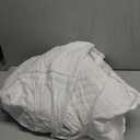 Queen Bed Skirt-Box Spring Cover with 18 Inch Tailored Drop,Wrinkle and Fade Resistant Hotel Wrap Around Bed Skirts,Bed Frame Cover (Horizontal Stripe White, Queen-18 Drop)