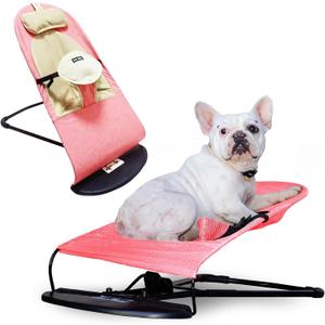 Dog, Cat Rocking Chair - Dog Rocking Chair for Frenchie, French Bulldog Rocking Chair Bed, Dog Lounge Chair Outdoor, Bouncer Chair, Portable Foldable Pet Rocking Chair