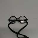 G003 Dog Pet Round Costume Prop Clear Lens Glasses Sunglasses Medium Breeds 18-40lbs (Black-Clear)