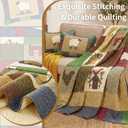 100% Cotton Patchwork Quilt Set Queen,Farmhouse Bedding,3-Piece | Breathable 100% cotton patchwork design,lightweight all-season comfort for master guest cottage or cabin bedrooms