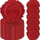 100 Pcs Red Charger Plates Bulk, 13" Reef Plate Chargers, Plastic Floral Decorative Plates for Table Setting, Round Table Chargers for Wedding, Christmas, Party, Event, Decoration