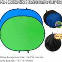 Blue Green Screen Backdrop Double Sided Collapsible Greenscreen Backdrop with Carrying Bag,Portable Pop Up Green Screen Background for Streaming Webcam 39.4 * 59.1"