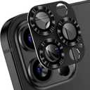 Korecase for iPhone 12 Pro Camera Lens Protector, Anti Scrach HD Tempered Glass Camera Screen Protector Cover,Aluminum Alloy Whole Lens Film Cover for iPhone 12 Pro 6.1",Black
