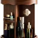 360° Rotating Walnut Wood Makeup Organizer, 11.2" Cosmetic Caddy