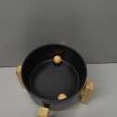 Black Elevated/Raised 15Tilted Anti Slip Ceramic Dog Bowl for Small/Medium Breeds,Slanted Bulldog Big Face Pet Food Water Feeding Dish with Stand for Cats and Dogs (3.6 Cups/28 OZ)