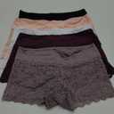 Lace Boy Shorts Sexy Cheeky Panties Breathable Womens Underwear Stretch Cotton Waistband Underwear Women 5 Pack XL