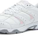 Avia Verge Women's Sneakers - Tennis, Court, Cross Training, or Pickleball Shoes for Women, Classic Black or Walking White Sneakers with Arch Support, Wide Width or Medium (Bright White/Avia Pink/Silver/Steel Grey) Size 9