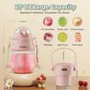 Portable Blender, Prasky Personal Blenders for Shakes and Smoothies with 27oz Cup, Lid and Shoulder Strap, Type-C USB Rechargeable, Personal Size Blenders BPA-free for Travel/Kitchen (Light Pink)